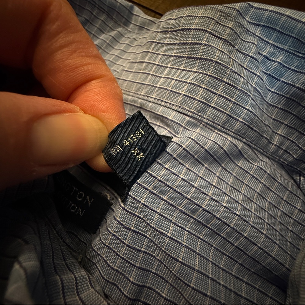 Ralph Lauren Ellington Men's Button Down Shirt Long Sleeve XL Blue Check Plaid - Picture 7 of 7